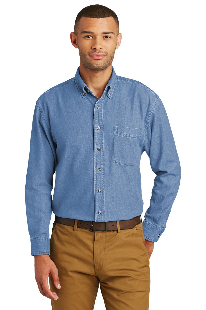 GearUpTLS. SP10 PORT & COMPANY® - LONG SLEEVE VALUE DENIM SHIRT